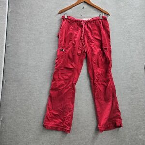Koi Women Pants S PETITE Red Cargo 701P  Relaxed 27"
